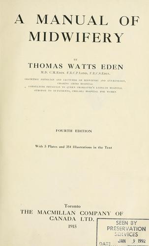Cover for manual of midwifery
