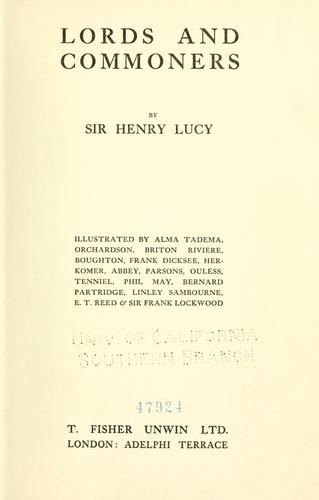 Cover for Lords and commoners