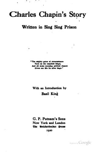Cover for Charles Chapin's story written in Sing Sing prison
