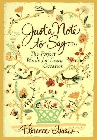 Cover for Just a note to say--