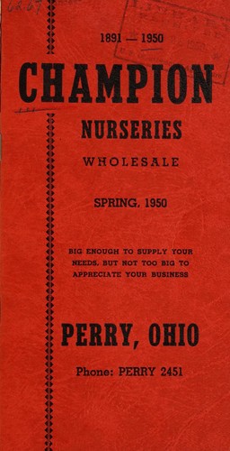 Cover for Champion Nurseries