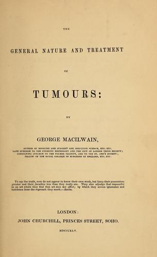 Cover for The general nature and treatment of tumours