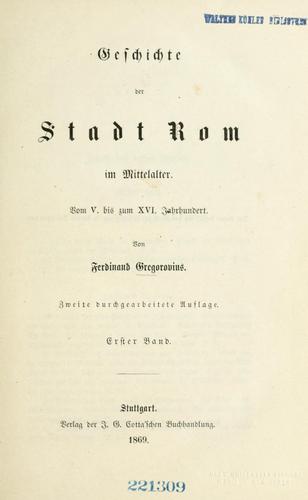 Cover for Geschichte der Stadt Rom im Mittelalter