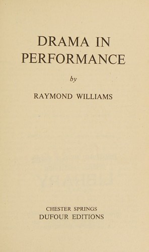Cover for Drama in performance