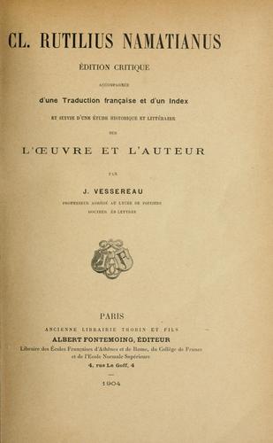 Cover for Cl. Rutilus Namatianus