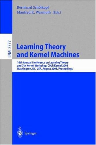 Cover for Learning Theory and Kernel Machines