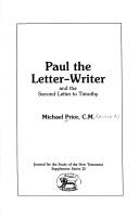 Cover for Paul the Letter-Writer and the Second Letter to Timothy (JSNT Supplement)