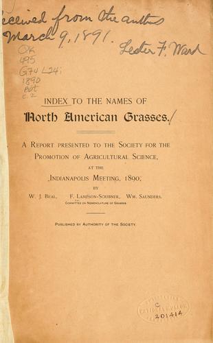 Cover for Index to the names of North American grasses