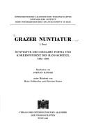 Cover for Grazer Nuntiatur. Bd. 3: Nuntiatur des Girolamo Portia und Korrespondenz des Hans Kobenzl 1592 - 1595
