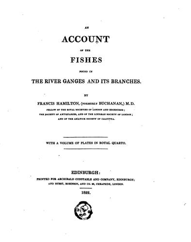 Cover for account of the fishes found in the river Ganges and its branches.