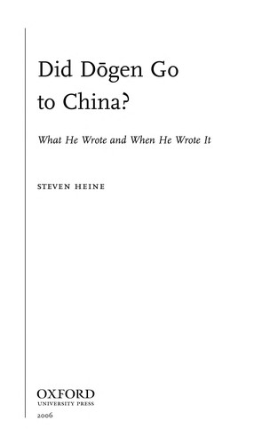 Cover for Did Dōgen go to China?