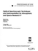 Cover for Optical spectroscopic techniques and instrumentation for atmospheric and space research V
