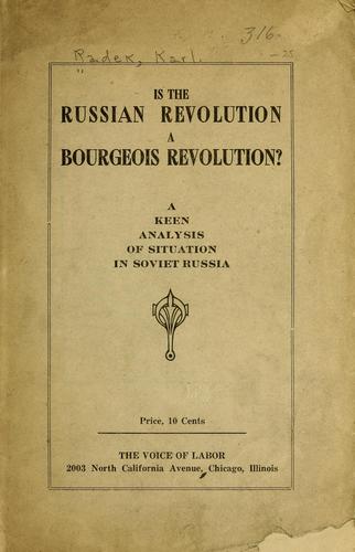 Cover for Is the Russian Revolution a bourgeois revolution?