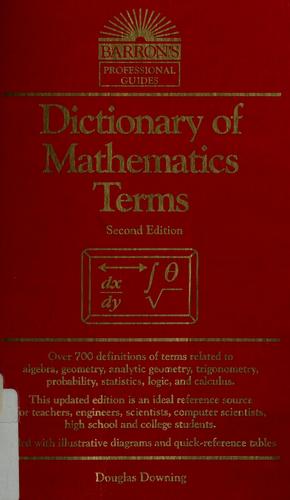 Cover for Dictionary of mathematics terms