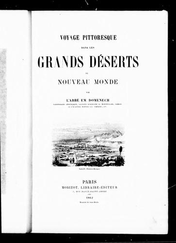 Cover for Voyage pittoresque dans les grands déserts du Nouveau-Monde