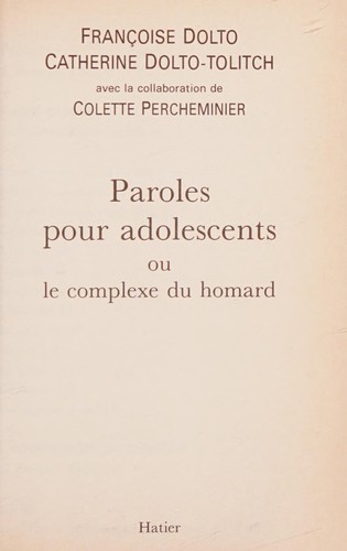Cover for Paroles pour adolescents, ou Le complexe du homard