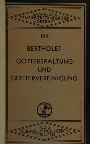 Cover for Götterspaltung und göttervereinigung