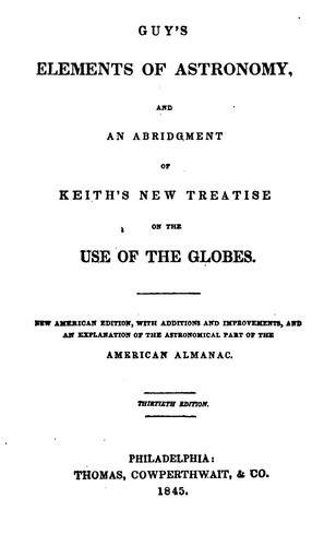 Cover for Guy's Elements of Astronomy, and an Abridgement of Keith's New Treatise on the Use of the Globes