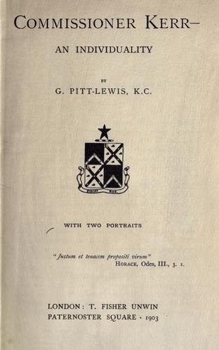 Cover for Commissioner Kerr