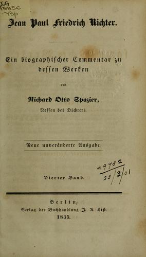 Cover for Jean Paul Friedrich Richter