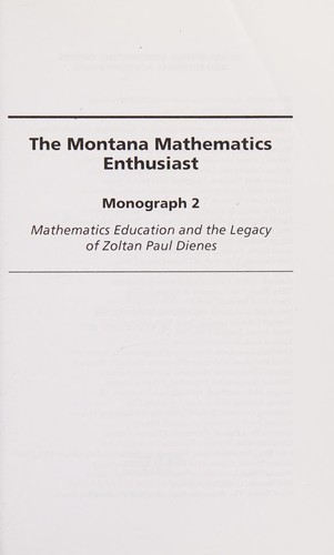 Cover for Mathematics education and the legacy of Zoltan Paul Dienes
