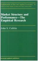 Cover for Market structure and performance