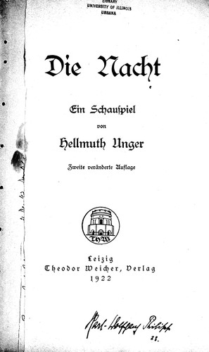 Cover for Die Nacht