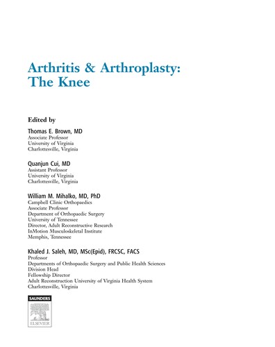 Cover for Arthritis & arthroplasty.
