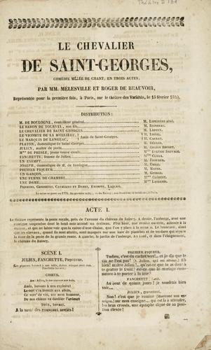 Cover for Le chevalier de Saint-Georges