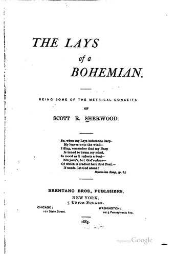 Cover for The Lays of a Bohemian: Being Some of the Metrical Conceits