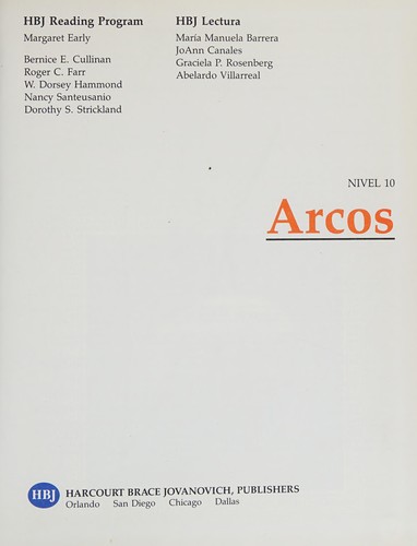 Cover for Arcos/Nivel 10/Archways Level 10 (HBJ Reading Program / Margaret Early ... (et al.))