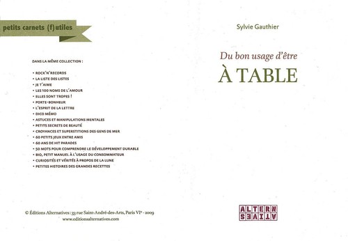 Cover for Du bon usage d'e tre a   table