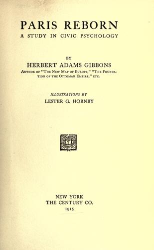 Cover for Paris reborn