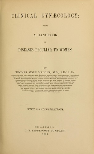 Cover for Clinical gynæcology