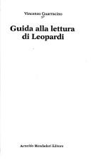 Cover for Guida alla lettura di Leopardi