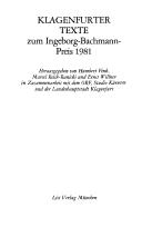 Cover for Klagenfurter Texte zum Ingeborg-Bachmann-Preis 1981