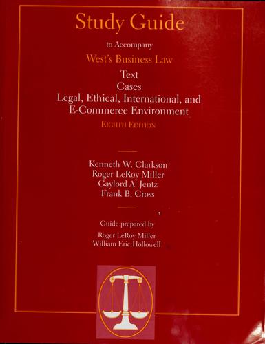 Cover for Study guide to accompany West's business law