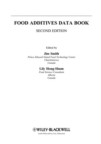Cover for Food additives data book