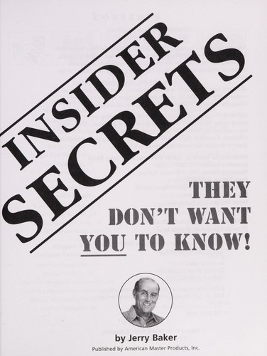 Cover for Jerry Baker's insider secrets