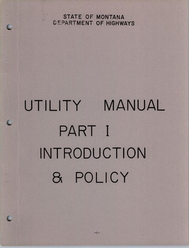 Cover for Utilities manual
