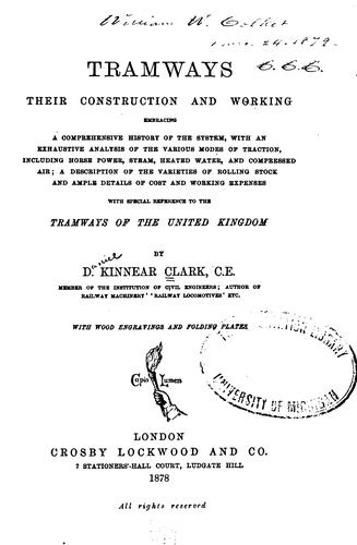 Cover for Tramways, their construction and working