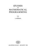 Cover for Studies on mathematical programming