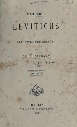 Cover for Das Buch Leviticus