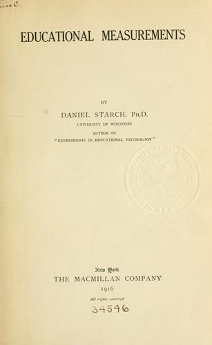 Cover for Educational measurements.
