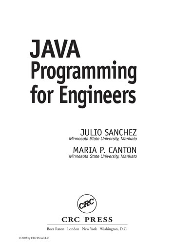 Cover for Java programming for engineers