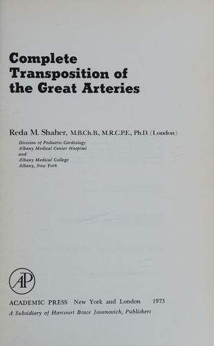 Cover for Complete transposition of the great arteries