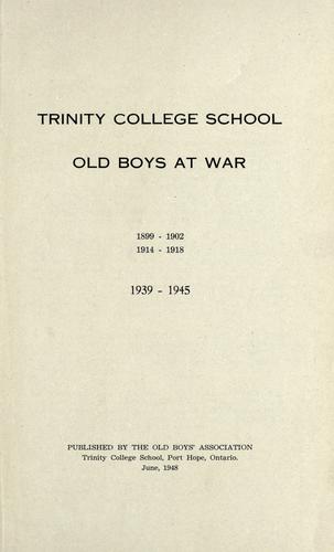 Cover for Trinity College School Old Boys at war