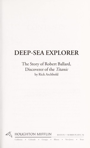 Cover for Deep-sea explorer