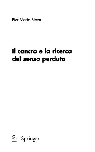 Cover for Il cancro e la ricerca del senso perduto