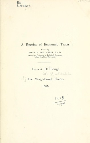 Cover for [A  refutation of] the wage-fund theory, 1866.